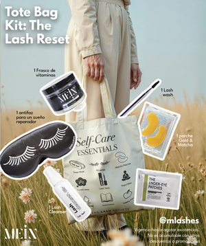 Tote Bag Kit The Lash Reset de limpieza de pestañas de MEIN Beauty