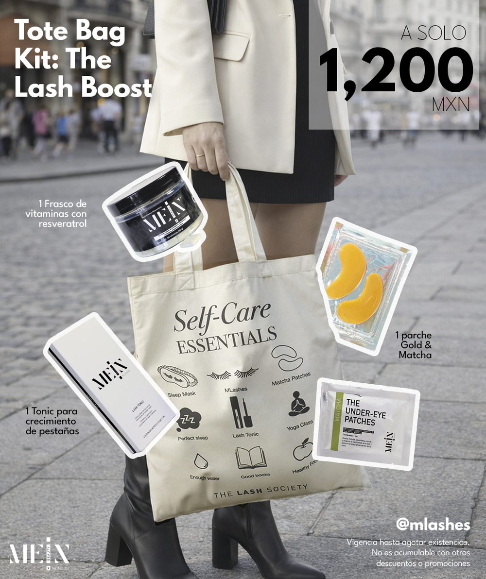 Tote Bag Kit The Lash Boost para crecimiento de pestañas de MEIN Beauty