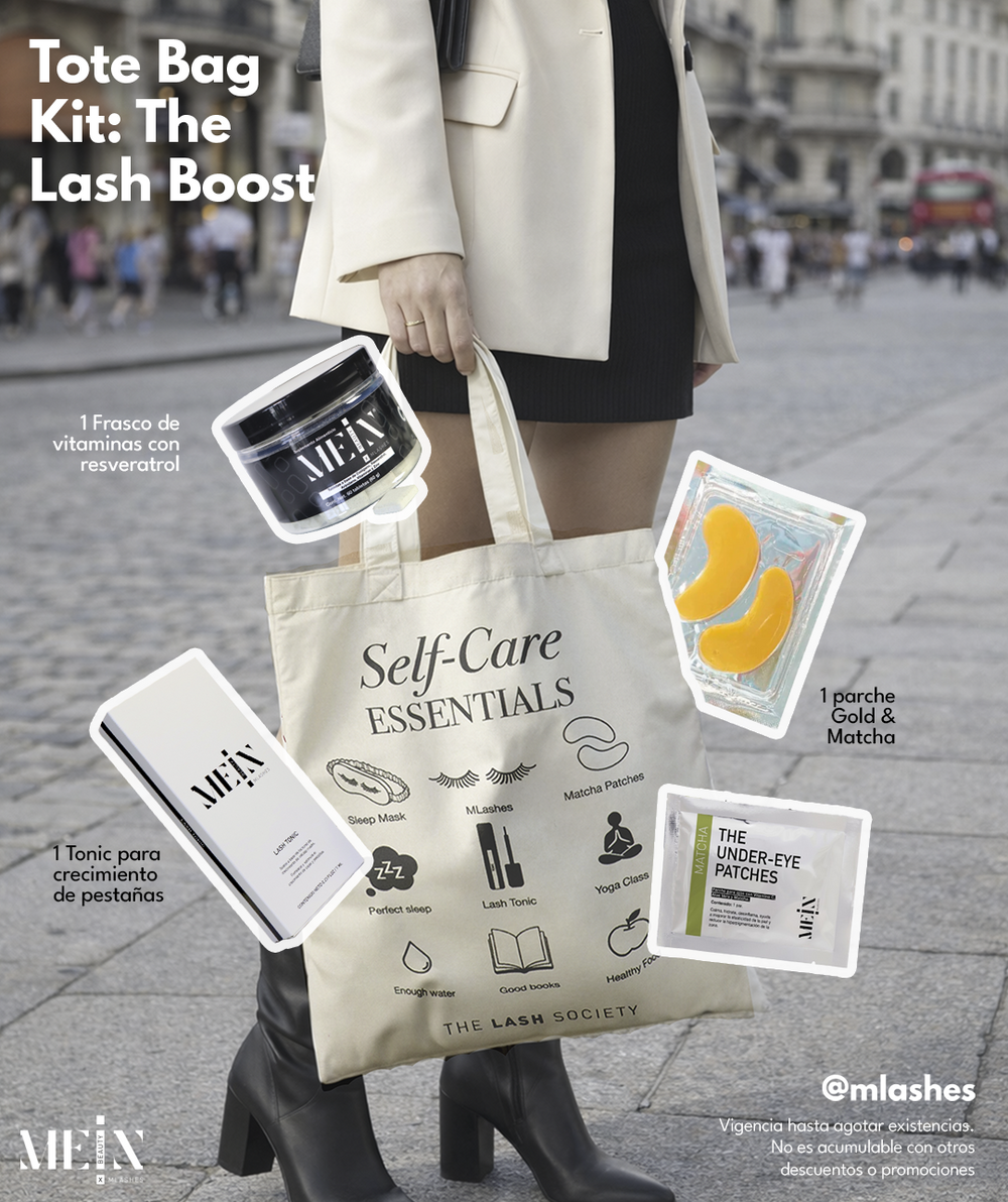 Tote Bag Kit The Lash Boost para crecimiento de pestañas de MEIN Beauty