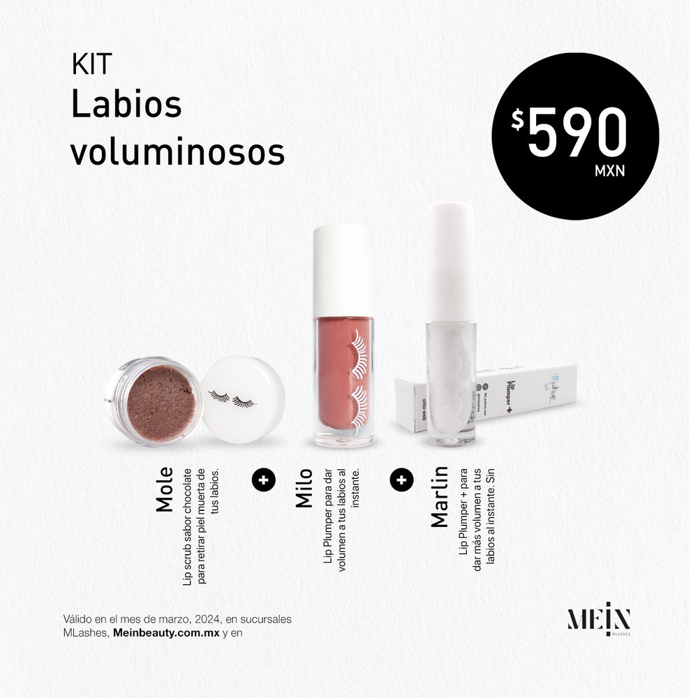 Kit para labios voluminosos con lip plumper de MEIN Beauty