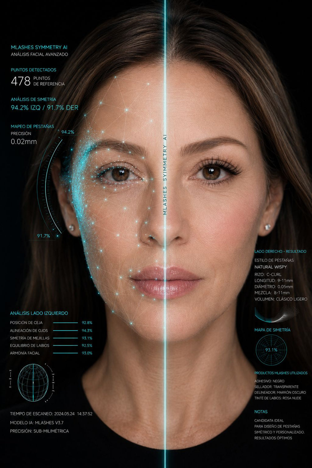 Symmetry AI, software de análisis facial para lashistas de MEIN Beauty