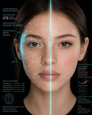 Análisis de simetría facial con IA de MEIN Beauty